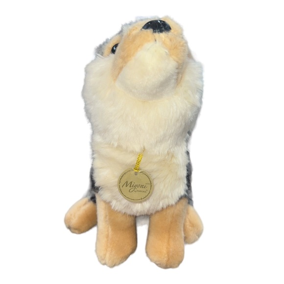 Howling Gray Wolf Grey Plush MIYONI Aurora 9" Inch Stuffed Animal Plush Sitting - Picture 2 of 7